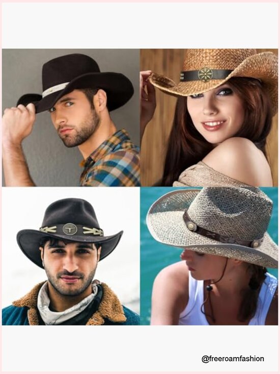 10 Pcs Leather Hatbands for Western, Straw, Fedora Hats